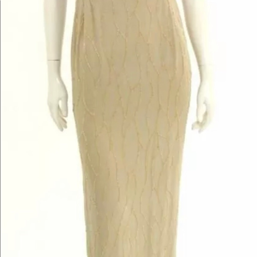 Patricia Rhodes Couture 2Pc Beige/Gold Dress S 4-6